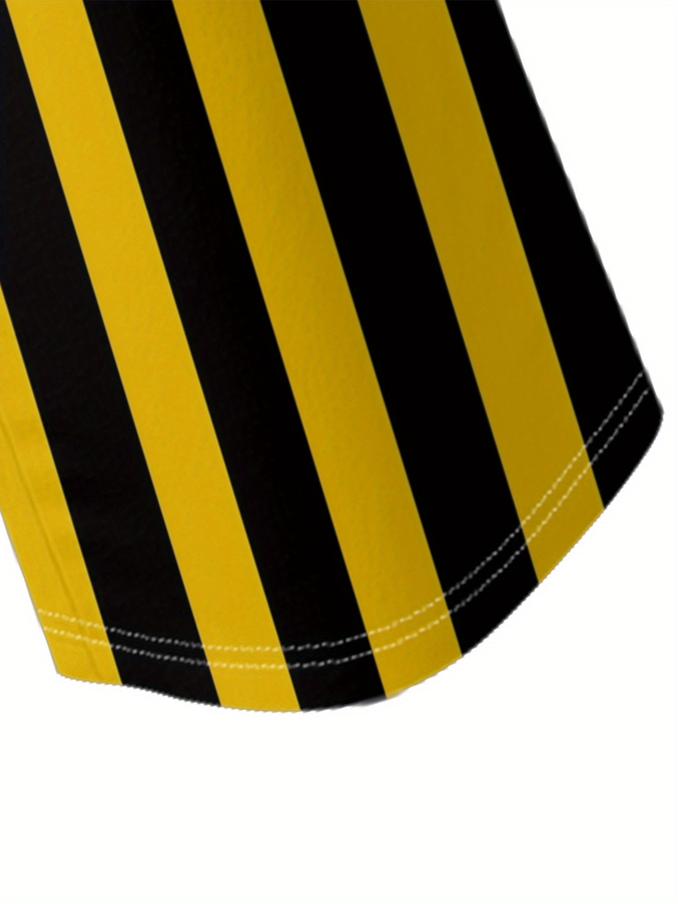 Yellow & Black Vertical Stripe Pants Set – Short Sleeve Top and Trouser Co-ord