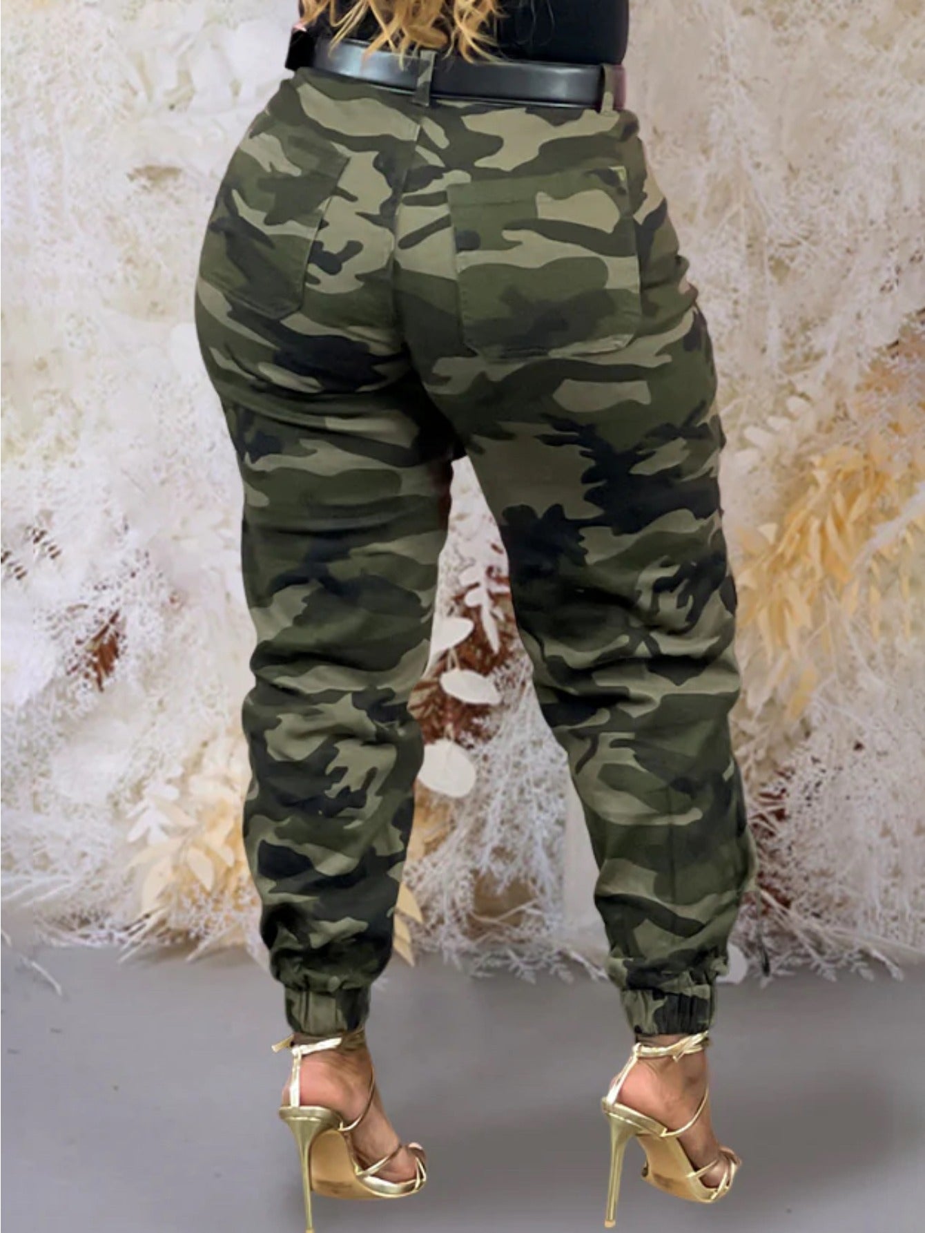 Army Green Cropped Utility Jacket & Tapered Jogger Pants Set