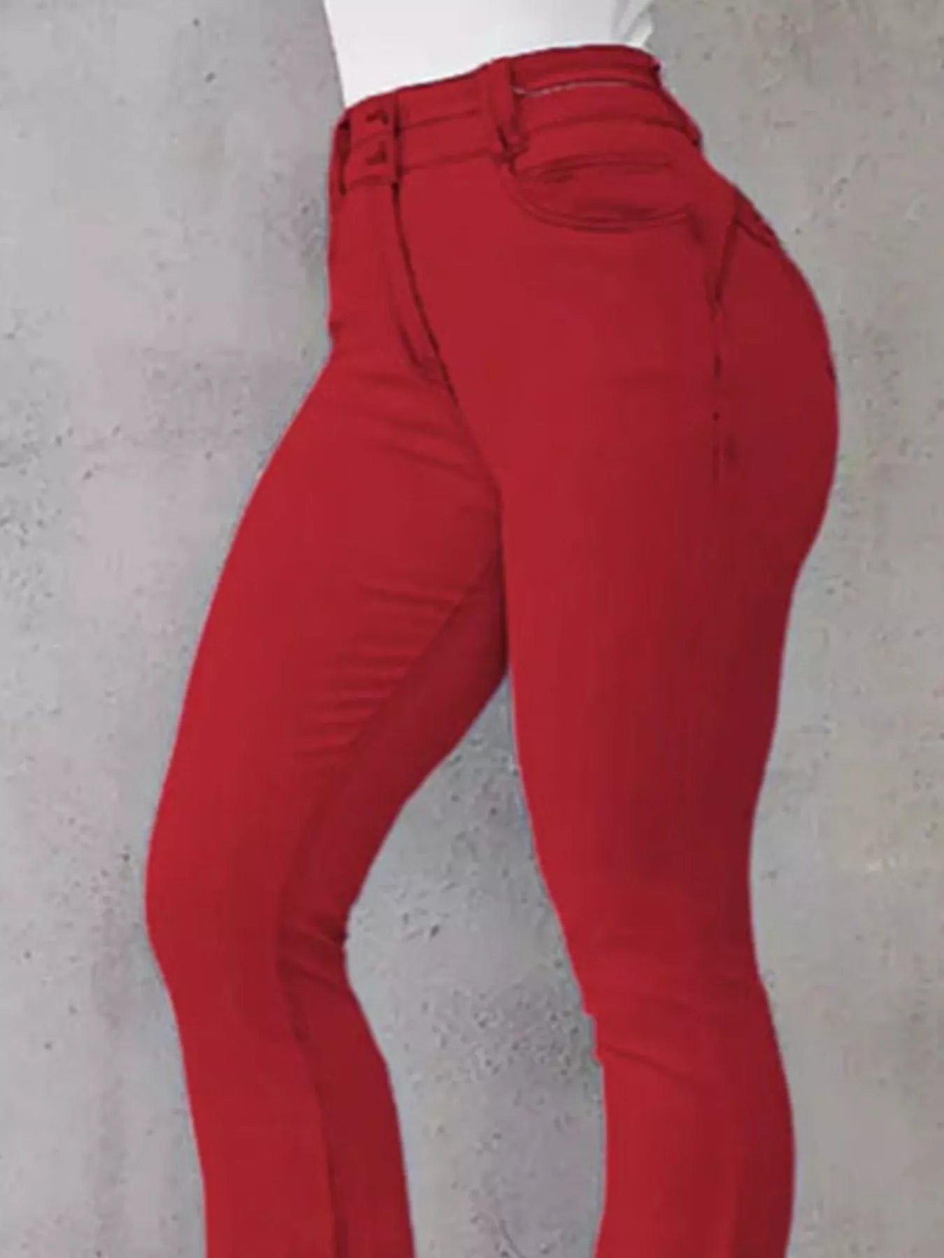 High-waisted flare jeans from Trendsi featuring a classic denim design and a fitted waist with flared leg openings.