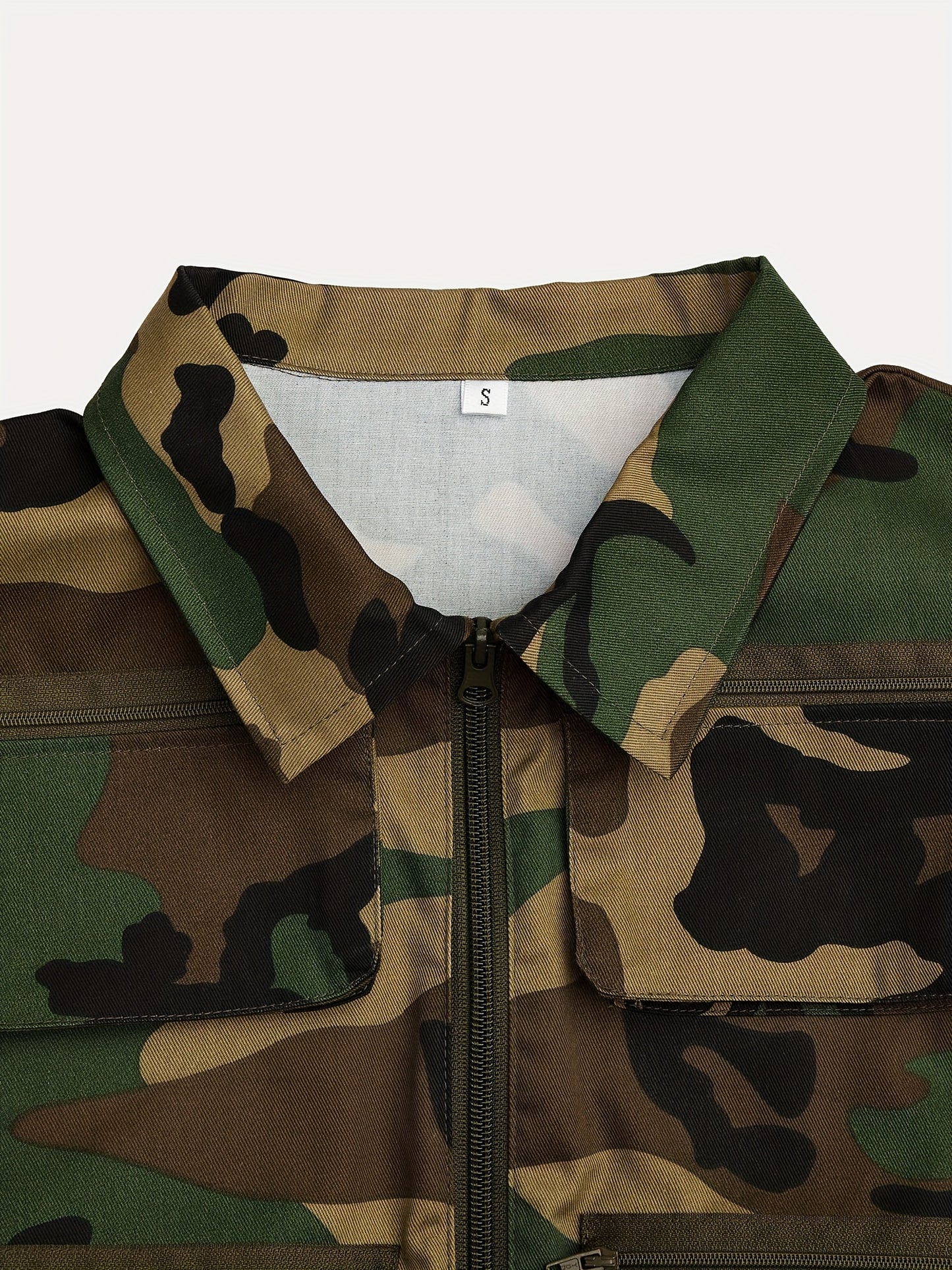 Army Green Cropped Utility Jacket & Tapered Jogger Pants Set