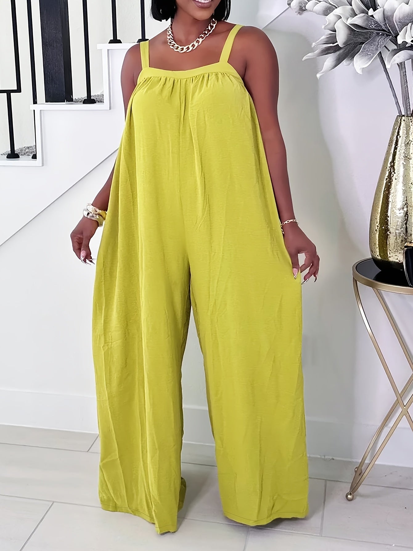 Relaxed Spaghetti Strap Jumpsuit – Effortless, Flowy & Chic