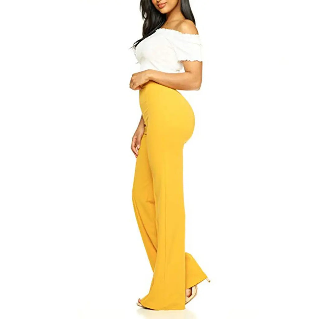 High Waist Piping Wide Leg Pants - Toshe Women's Fashions