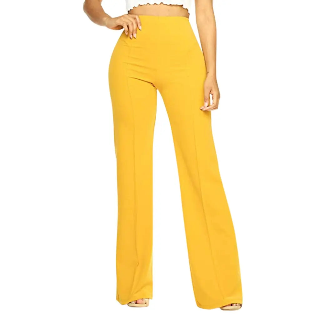 High Waist Piping Wide Leg Pants - Toshe Women's Fashions