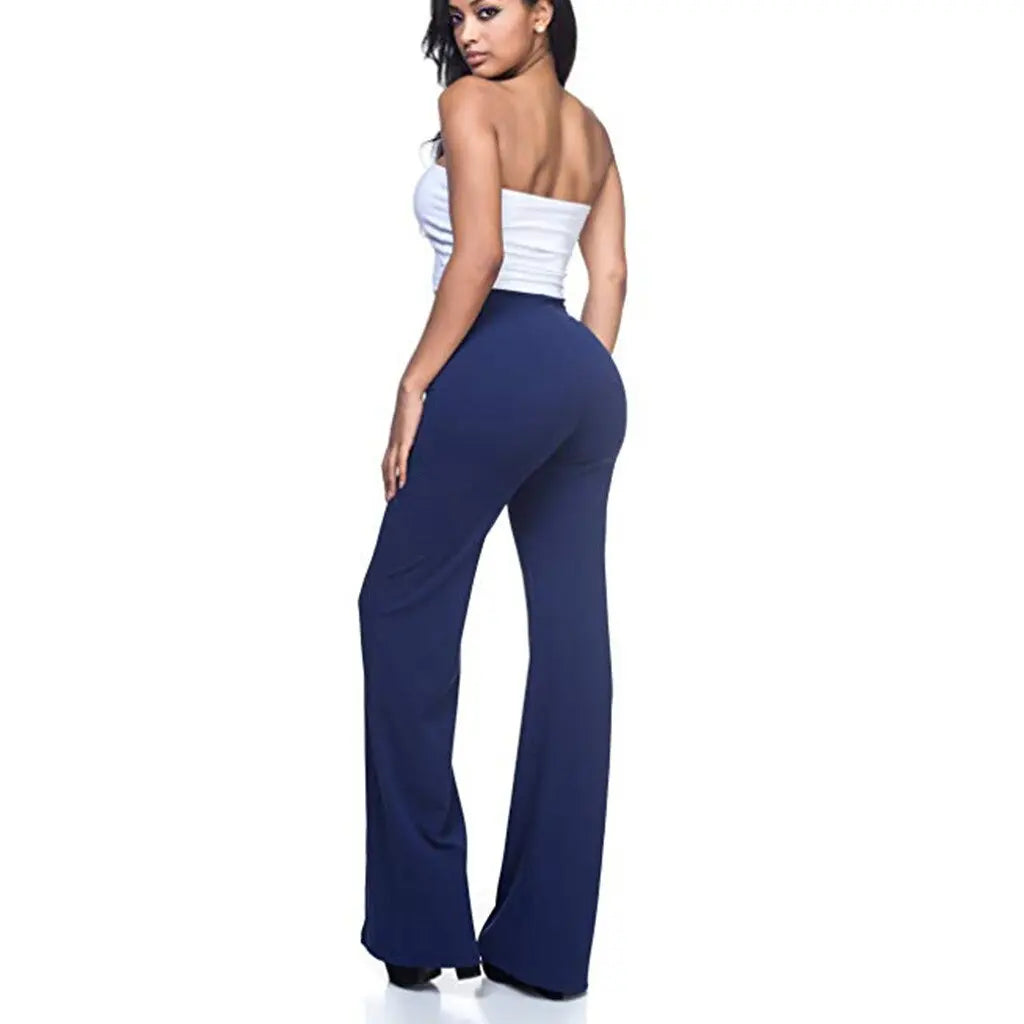 High Waist Piping Wide Leg Pants - Toshe Women's Fashions