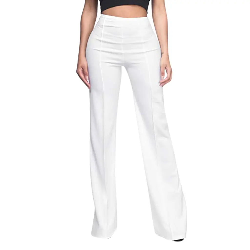 High Waist Piping Wide Leg Pants - Toshe Women's Fashions