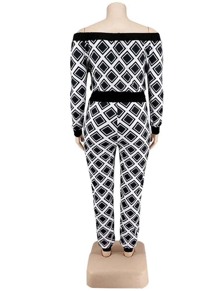 Crop Plaid Print Top and Pants Set - Toshe Women's Fashions