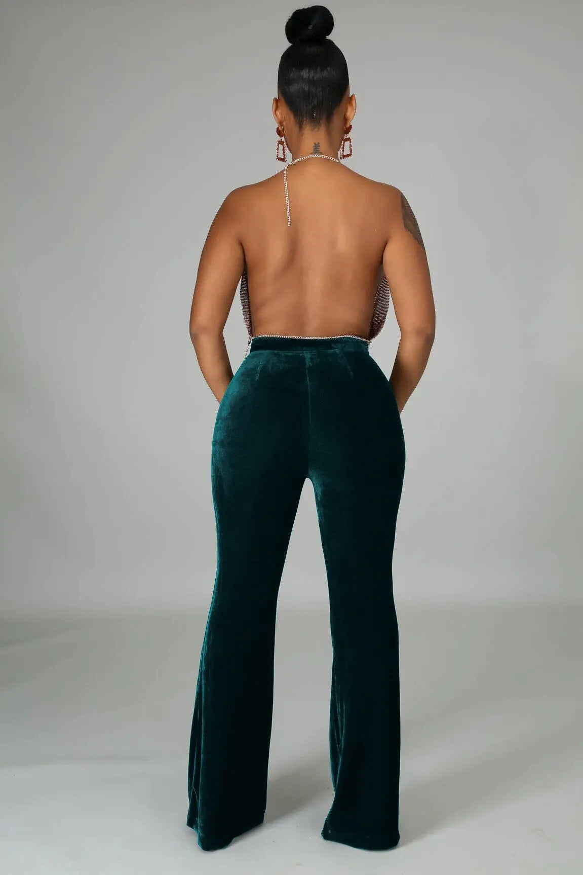 Velvety High Waist Trousers - Toshe Women's Fashions