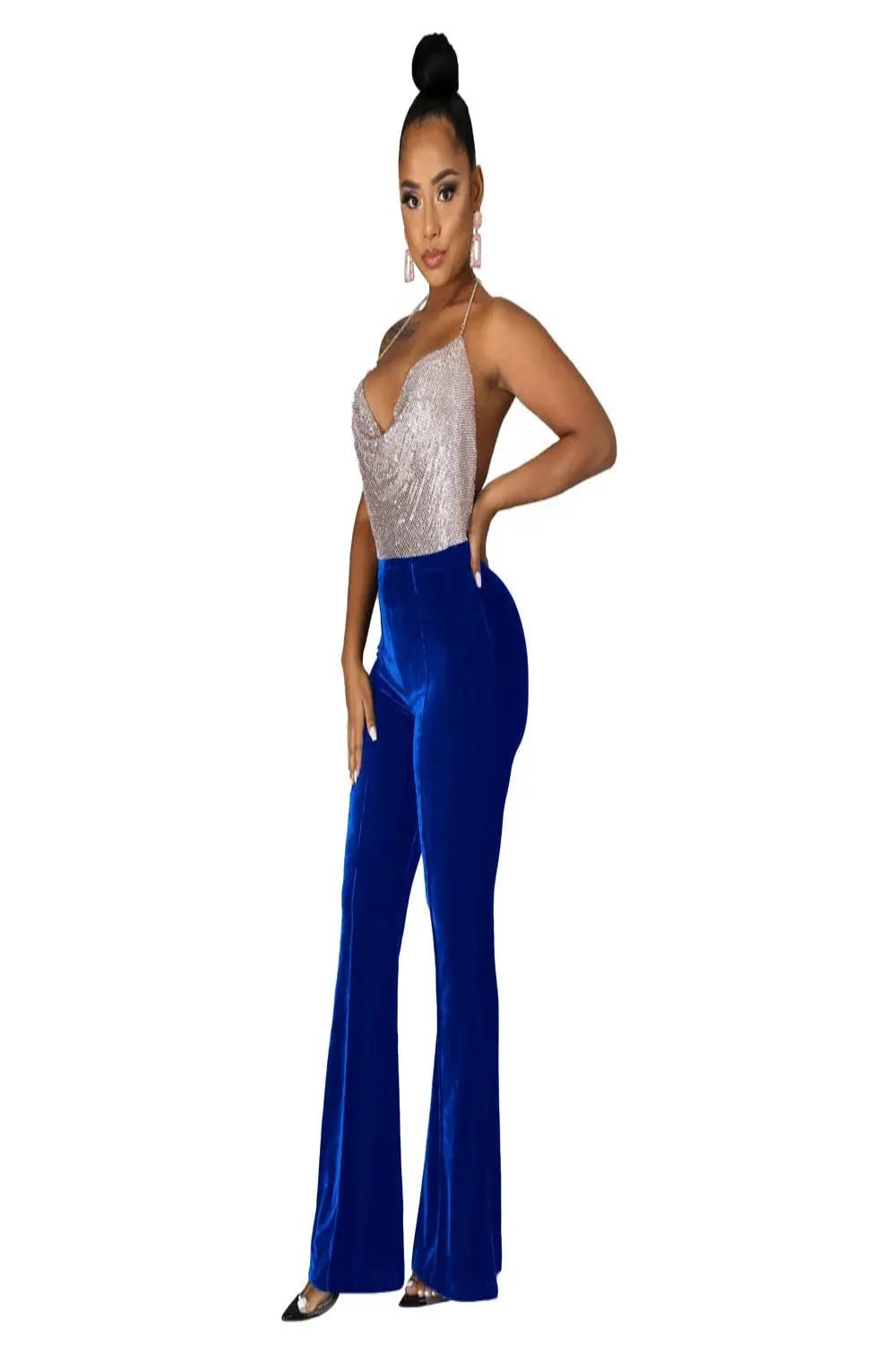 Velvety High Waist Trousers - Toshe Women's Fashions