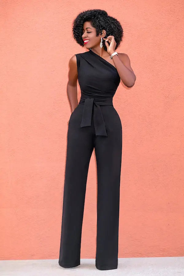 Off Shoulder Wide Leg Pant Jumpsuit - Toshe Women's Fashions