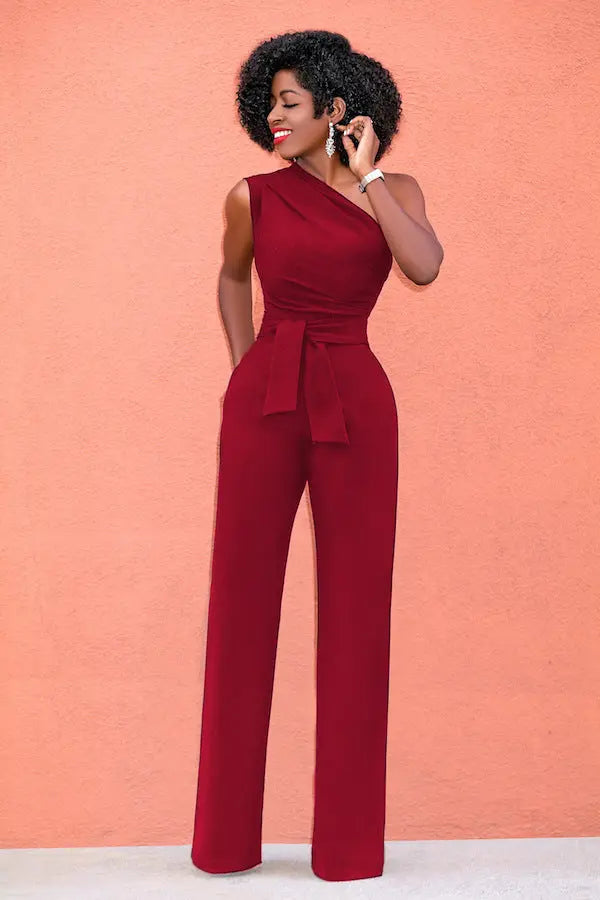 Off Shoulder Wide Leg Pant Jumpsuit - Toshe Women's Fashions