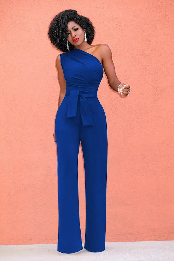 Off Shoulder Wide Leg Pant Jumpsuit - Toshe Women's Fashions